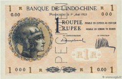 1 Roupie - 1 Rupee Spécimen FRENCH INDIA  1923 P.04bs AU+