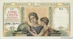 500 Piastres INDOCINA FRANCESE  1939 P.057 q.FDC