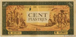 100 Piastres orange INDOCINA FRANCESE  1942 P.073 BB