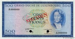 500 Francs Spécimen LUXEMBURGO  1982 P.52As FDC