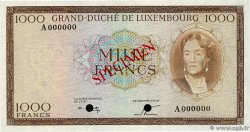 1000 Francs Spécimen LUXEMBURGO  1982 P.52Bs SC+