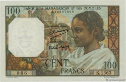 100 Francs MADAGASCAR  1950 P.046a q.FDC