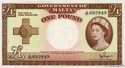 1 Pound MALTE  1954 P.24b q.FDC