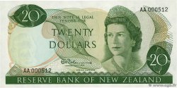 20 Dollars Petit numéro NEW ZEALAND  1967 P.167a UNC