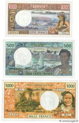 100, 500 et 1000 Francs Lot NUEVAS HÉBRIDAS  1980 P.18d, P.19c et P.20c SC+