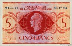 5 Francs ISOLA RIUNIONE  1944 P.36var FDC