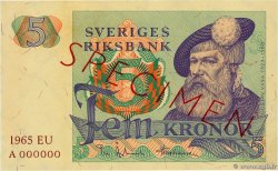 5 Kronor Spécimen SUÈDE  1965 P.51as NEUF