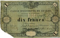 10 Francs Annulé SUISSE  1856 PS.311b