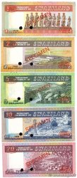 1 au 20 Lilangeni Spécimen SWAZILAND  1972 P.01s au P.05s FDC
