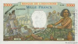 1000 Francs Spécimen TAHITI  1940 P.15cs ST