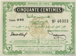50 Centimes TUNISIA  1918 P.42 q.FDC