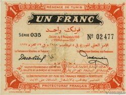1 Franc TUNISIE  1918 P.43 SPL