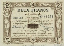 2 Francs TUNESIEN  1920 P.50 fST+