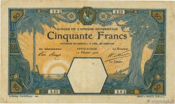 50 Francs GRAND-BASSAM FRENCH WEST AFRICA Grand-Bassam 1920 P.09Da BC