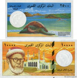 2500 et 10000 Francs Lot KOMOREN  1997 P.13 et P.14 ST