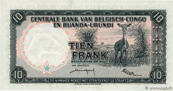 10 Francs CONGO BELGA  1958 P.30b FDC