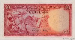 50 Francs CONGO BELGA  1959 P.32 FDC