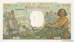 1000 Francs DSCHIBUTI   1938 P.10 SS