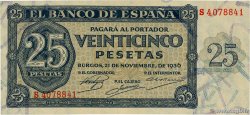 25 Pesetas SPAIN  1936 P.099a XF+