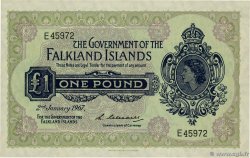 1 Pound ISOLE FALKLAND  1967 P.08a q.FDC