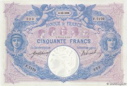 50 Francs BLEU ET ROSE FRANKREICH  1916 F.14.29 VZ