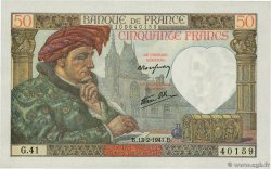 50 Francs JACQUES CŒUR FRANCIA  1941 F.19.06 q.AU