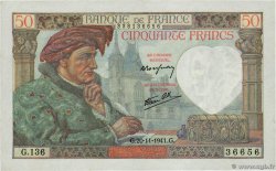 50 Francs JACQUES CŒUR FRANCE  1941 F.19.16 AU-