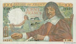 100 Francs DESCARTES FRANCE  1944 F.27.07 SUP