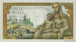 1000 Francs DÉESSE DÉMÉTER FRANCIA  1943 F.40.29 q.FDC
