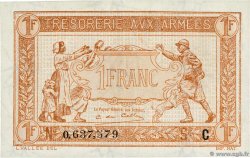 1 Franc TRÉSORERIE AUX ARMÉES 1917 FRANCIA  1917 VF.03.03 AU