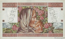 5000 Francs TRÉSOR PUBLIC Spécimen FRANCIA  1955 VF.36.00Sp q.FDC
