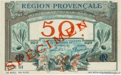 50 Centimes Spécimen FRANCE regionalism and various Alais, Arles, Avignon, Gap, Marseille, Nîmes, Toulon 1918 JP.102.02 AU