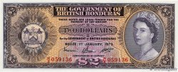 2 Dollars BRITISH HONDURAS  1973 P.29c AU+