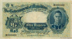 5 Rupees MAURITIUS  1937 P.22 BC+