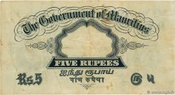 5 Rupees MAURITIUS  1937 P.22 BC+