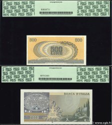 500 Lire Lot ITALIE  1966 P.093a et P.103c pr.NEUF