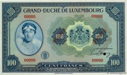 100 Francs Spécimen LUSSEMBURGO  1944 P.47s q.FDC