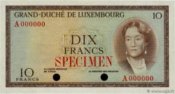 10 Francs Spécimen LUXEMBURGO  1954 P.48sct FDC