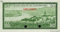 20 Francs Spécimen LUSSEMBURGO  1955 P.49sct FDC