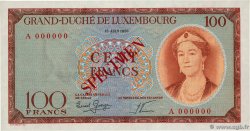 100 Francs Spécimen LUXEMBURG  1956 P.50s fST+