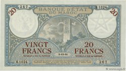 20 Francs MOROCCO  1931 P.18a AU-