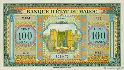 100 Francs MAROKKO  1943 P.27 fST