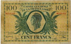 100 Francs ISOLA RIUNIONE  1944 P.37a q.B