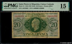 20 Francs SAN PEDRO Y MIGUELóN  1943 P.12 BC