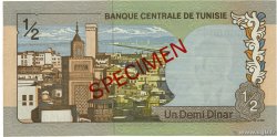 1/2 Dinar Spécimen TUNISIA  1972 P.66s AU