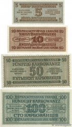 5 à 100 Karbowanez Lot UKRAINE  1942 P.051...55 UNC
