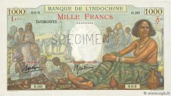1000 Francs Spécimen DJIBOUTI  1938 P.10s