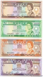 1 au 10 Dollars Lot FIDJI  1980 P.076a au P.079a NEUF