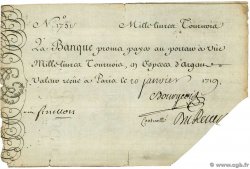 1000 Livres Tournois gravé FRANCIA  1719 Dor.09 BC+