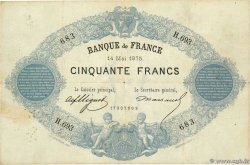 50 Francs type 1868 - Bleu à indices Noirs FRANCIA  1875 F.A38.09 MB